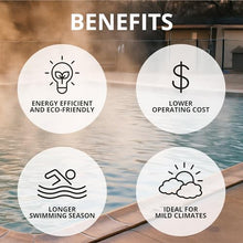 Raypak Crosswind Side Discharge Heat Pump Pool Heater, 61k BTU, Inverter Control, Titanium, Heat/Cool