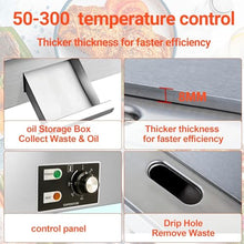 Commercial Electric Griddle 21.6", Electric Countertop Hot Plate BBQ Restaurant Tabletop Flat Top Grill Machine Stainless Steel Grill (110V 1600W(US))