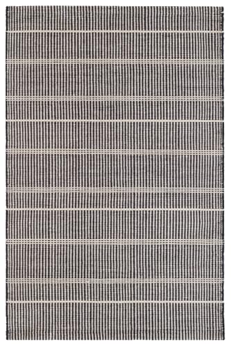 Dash & Albert Samson Black Striped Handwoven Indoor/Outdoor Rug, 6'x9'