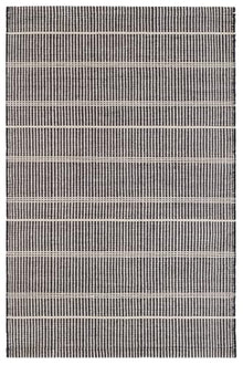 Dash & Albert Samson Black Striped Handwoven Indoor/Outdoor Rug, 6'x9'