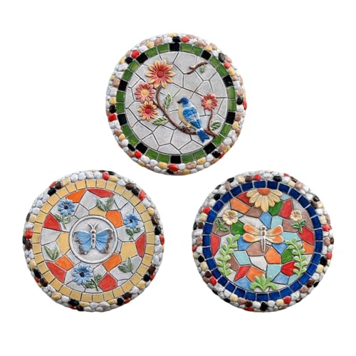 ZLyXZQG Outdoor Stepping Stones,1Pcs Stepping Stones for Garden,Paver Stones,Garden Stepping Stones Outdoor,Round Stepping Stones Decorative Garden Stones， Garden Decor Stepping Stone(1 Pack)