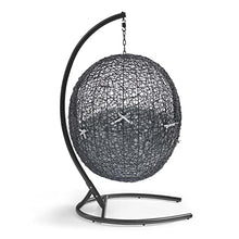 Modway Encase Sunbrella® Swing Outdoor Patio Lounge Chair in Black Gray