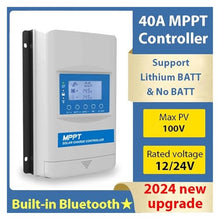 SHIHUANI 40A MPPT Built in Solar Charge Controller 12/24V Battery Auto Identify BLE Max PV 100V(ONLY Controller)