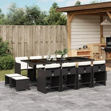 AMBERARD Patio Dining Set Set of 12 Black Furniture Set