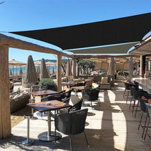 Tuosite Terylene Waterproof Sun Shade Sail UV Blocker Sunshade Patio Equilateral Square Knitted 220 GSM Block Fabric Pergola Carport Awning 20' x 20' in Color Black