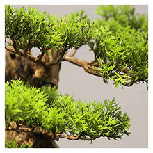 Fake Plants 23 Inch Tall Artificial Pine Bonsai Ornament, Simulation Welcoming Pine, Faux Tree for in The Wine Cabinet and Tea Room（with Cleaning Brush） Bonsai Tree