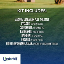 Underhill NozzleLocker Garden Water Hose Nozzle Kit, Sprayer, Jet, Fog, Mister, Heavy-Duty, with 1 Inch Magnum UltraMax Full Throttle Nozzle, HP-K4