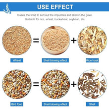 Bird Feed Blown Shell Splitter, 30~40kg/h Bird Seed Cleaning Machine with Adjustable Speed Fan, Electric Grain Blown Shell Machine for Millet, Miscellaneous Grains, Melon Seeds