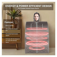 DKDZZXHUS Personal Infrared Sauna for Home, Portable Foldable Sauna Tent with Heating Foot Pad & Chair, Far Infrared Detox Spa, 140°F Temperature Control, 60min Timer, Easy Storage Dark Gray