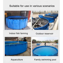 Zfmnoyev Canvas Aquarium Fish Pond with Bracket, Round Thickening Swimming Pool with Drain Valve, Collapsible Outdoors Water Storage Tank, for Koi Culture Agricultural Irrigation(1.5x0.8m-1400L)