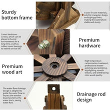 Wooden Waterwheel Fountain, Outdoor Garden Fountain, Large Freestanding Water Fountains for Yard, Pond Décor(15.4x37.4x41.7in)