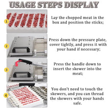 Meat Skewer Machine, BBQ Tool Beef Mutton Kebab Maker Machine Outdoor Picnic Camping Parties Barbecue Helper 10 Holes Manual Skewer Machine