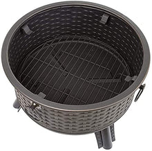 Fire Pits for Garden Outdoor Fire Pits Steel Fire Bowl with Grill & Cover & Poker Camping Fire Pit BBQ Brazier Wood Charcoal Patio Heater