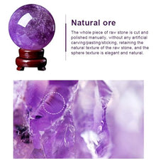 FOTCFATEV Amethyst Sphere Purple Quartz Crystal Ball Statue Sculpture Stone Ornaments Home Decoration Orb Crafts,9cm