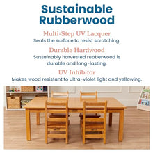 ECR4Kids Rectangular Hardwood Table & Chairs Set Honey