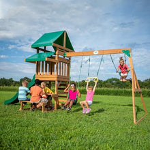 Backyard Discovery Belmont Cedar Wood Playset Swing Set Green