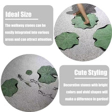 Elitix Stepping Garden Stone Outdoor Step Walkway Stones Lotus Leaf Shape, Yard Patio Stone for Decorative Flower Beds, Resin Green Gardening Tiles Set 1 Pcs / 6 Pcs(Color:Set,Size:B)