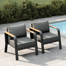 Modern Aluminum Outdoor Loveseat Sofa – 2-Seater Metal Patio Couch