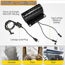 ZSPINJIA Outdoor Heated mat Walkway Snow Melting mats,12/15.7/20/23.6in Width Outdoor Stairs- with Power Cord for Entrances Melting Mats Outdoor Stairs Non-Slip Winter Removal and Ice Melt(60x360cm/(2