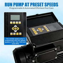 Variable Speed Pool Pump,1.5HP In/Above Pool Pump,High Flow Energy Efficient Powerful Swimming Pool Pumps with 1.5inch NPT Connectors,Filter Basket for Inground or Ground Pools (1.5, Horsepower)