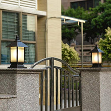 Black Pillar Lamp Yard Patio Garden Porch Waterproof Outdoor LED Landscape Wall Lamp