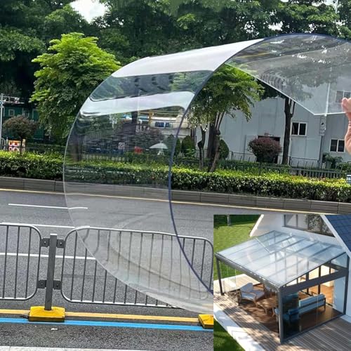 ZRUTIMI High-Transparency Polycarbonate Endurance Board 1/2/3 mm Thick Greenhouse Construction Material, sunroom roof, Outdoor Canopy, carport Construction(3mm,1.2x20m/4x65.6ft)
