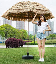 Parasol Umbrella Straw Parasol Umbrella for Garden, Waterproof and Fade Resistant Patio Umbrella with Tilt Steel Pole, 25L Water Injection Base (Size : 7.8FT) ()