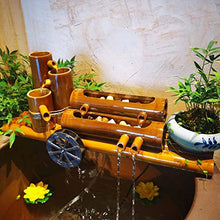 Bamboo Water Fountain Garden Decor, Bamboo Fountain Kit, Garden Water Fountain Bamboo Water Feature Pump Water Landscape (70cm/27.6in)
