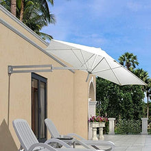 RWGOVLU Beach Umbrella Wall Mount Parasol Outdoor Garden Balcony Cantilever Tilting Sunshade Umbrella With Metal Pole