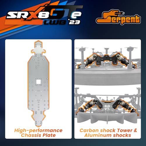 Serpent SRX8 GTE LWB 1/8 On-Road RC Car Kit with Carbon Fiber & CNC Aluminum Parts