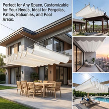 FENGZEQUAN Retractable Wave Sun Shade Sail, Breathable Wave Awning，UV Resistant Sun Protection Canopy Cover with Mounting Kit for Outdoor Pergola Patio Porch Garden(W1.3*L13m/W4.26*L42.65ft)
