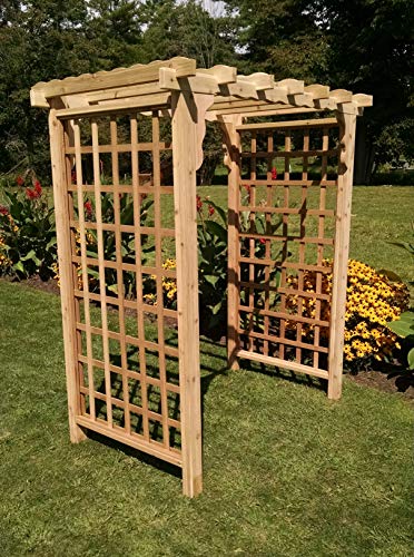 Backyard Crafts Amish-Made Lexington Style Cedar Arbor 6' Wide Mushroom Stain