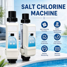 Pool Saltwater Salt Chlorine Generators, with Titanium Cell, Digital Display & Self-Cleaning Function, Chlorine Production: 8/12 / 16/20 g/H, for Swimming Pool, Spa Pool EC20(12g/H≤85m³)