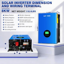 ZLPOWER UL1741 8000W 48V Off-Grid Inverter Charger, Peak Power 24000W for 20s, 240V AC Input, 120/240V Split Phase Output, Pure Sine Wave, Built-in 2 MPPT Low Frequency for Solar System