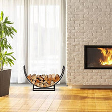 DJVHSRI Iron Simple Firewood Rack Half Round Flooring Firewood Storage Rack Living Room Decorative Firewood Shelf,