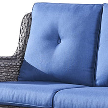 Outdoor Wicker Loveseat Sofa with Cushion Patio Rattan Black Modern Contemporary Resin Steel Powder Coated Included