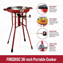 FIREDISC Original 380 Tall Outdoor Portable Propane Cooker in Fireman Red TCGFD22HRR, Camping, Backpacking, and Camping Grill, Single Burner Stove and Tailgate Essential