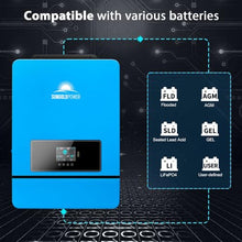 SUNGOLDPOWER 10000W 48V Solar Inverter, Split Phase Built-in 2 MPPTs, Max 200A Battery Charging, AC Input/Output 120V/240V(settable),Pure Sine Wave Inverter(BMS COMM) UL1741 SPH10048P
