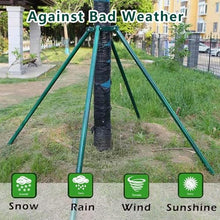 Reusable Landscaping Tree Support - Galvanized Stee Tree Support Round Post, Staking System with Adjustable Hoop, Garden/Yard/Lawn(2.8m/9ft)