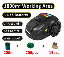 Electric Lawn Mower Smart Robot Lawn Mower E1800U Updated with Ultrasonic Sensor,WiFi App,1800m2 Working Capacity Noise-Free and Low Maintenance