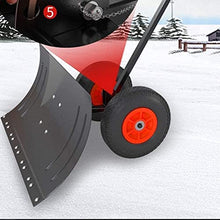 Snow Shovel Double Pole Snow Removal Shovel with Wheel|Heavy-Duty Adjustable Height Handle Snow Plow |Used for Road Snow Cleaning Snow Pusher