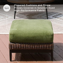 Signature Design by Ashley Outdoor Ottoman with Cushion, 28" Square Green