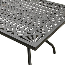 Oakland Living Modern Ornate Outdoor Mesh Aluminum 68-in Rectangular Patio Dining Set with Six Chairs Black