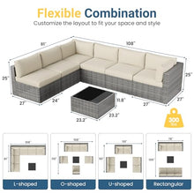 Patio Sectional Furniture Set, Wicker Outdoor Furniture Set for All-Weather