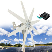 Wind Turbine Generator Kit, 14000W, 12V/24V/48V/110V/220V with 8 Blade, with MPPT Controller, Wind Power Generator for Marine, RV, Home, Windmill Generator Suit for Hybrid Solar Wind System,48V