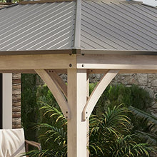 Outsunny 11' x 11' Hardtop Gazebo with Metal & Acrylic Roof, Wood Frame, Bark Brown