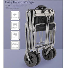 Trolley Cart Collapsible Utility Wagon Carts Large Capacity Beach Folding Wagon with All-Terrain Wheels Outdoor Camping Camping Cart Garden Wagon