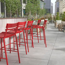 Flash Furniture Commercial Grade Metal Indoor/Outdoor Barstool, Red, 4-Pack