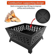 KOMFGT Outdoor Fire Pits,with Fireplace Poker 26 Inch Fire Bowl,Portable Wood Burning Fire Pit