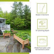 Gardener's Supply Company Craftsbury Cedar Wood Elevated Raised Garden Bed 2ft x 6ft